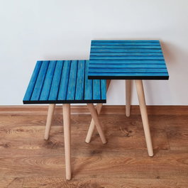 Hanah Home Mesa Nido de 2 Piezas Azul